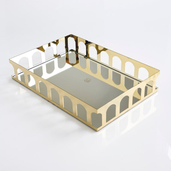 Arch Gold Mirror Tray