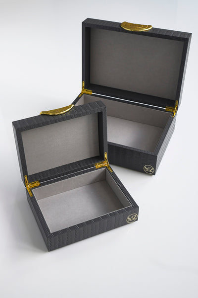 Gold Stamp Decorative Box - Grey