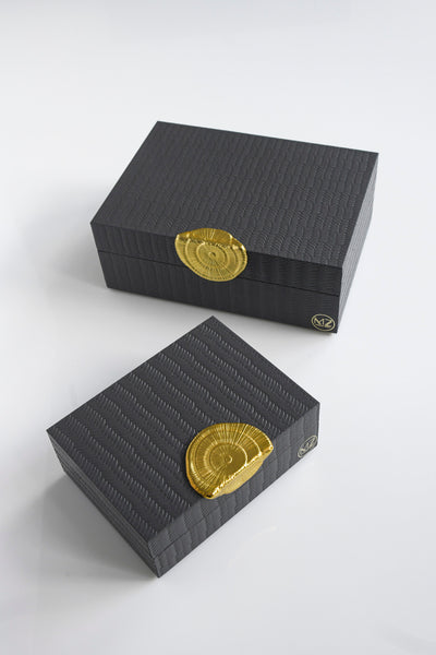 Gold Stamp Decorative Box - Grey