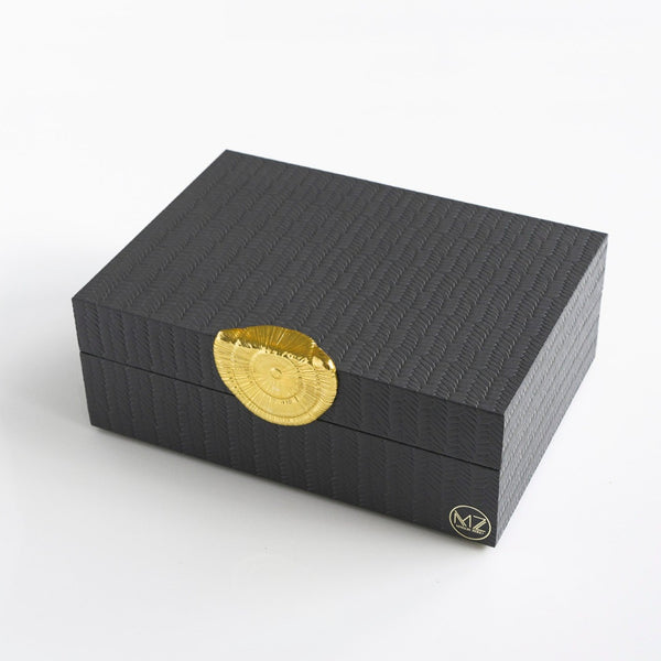 Gold Stamp Decorative Box - Grey