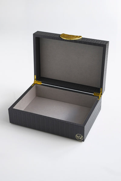 Gold Stamp Decorative Box - Grey