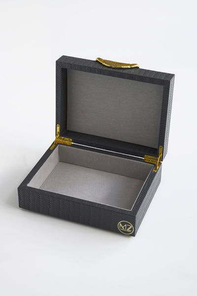 Gold Stamp Decorative Box - Grey