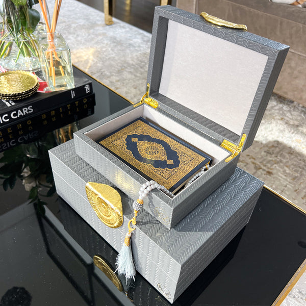 Gold Stamp Decorative Box - Grey