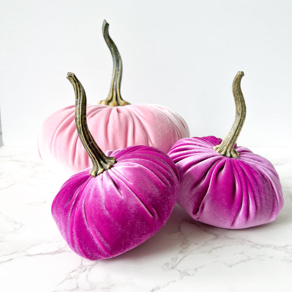 Magenta Velvet Pumpkins